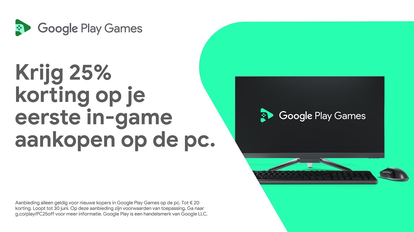 25% korting op in-game aankopen via Google Play Games