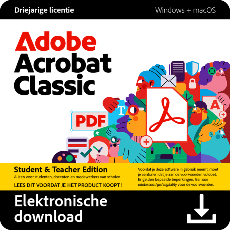 Adobe Acrobat Classic | Student of leerkracht | 3 jaar