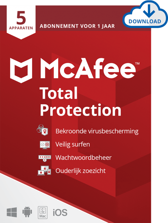 McAfee Total Protection | 5 apparaten | 1 jaar