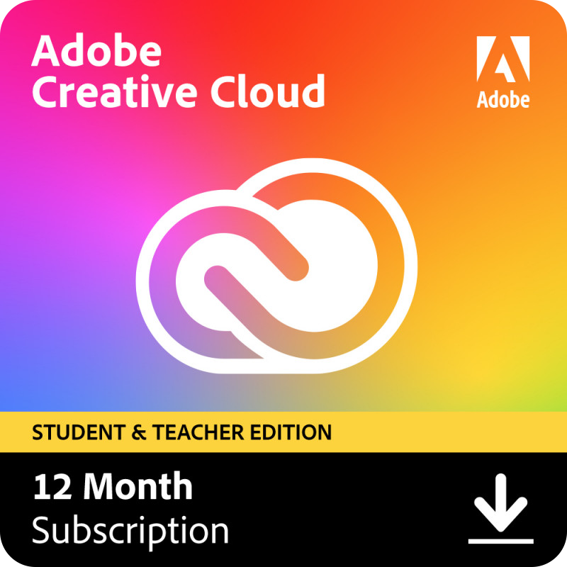 Adobe Creative Cloud (alle apps) | Student of leerkracht | 1 jaar | Engels
