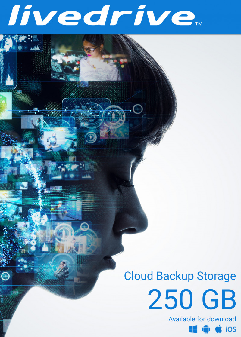 Livedrive Cloud Backup 250GB | 3 mobiele apparaten | 1 jaar