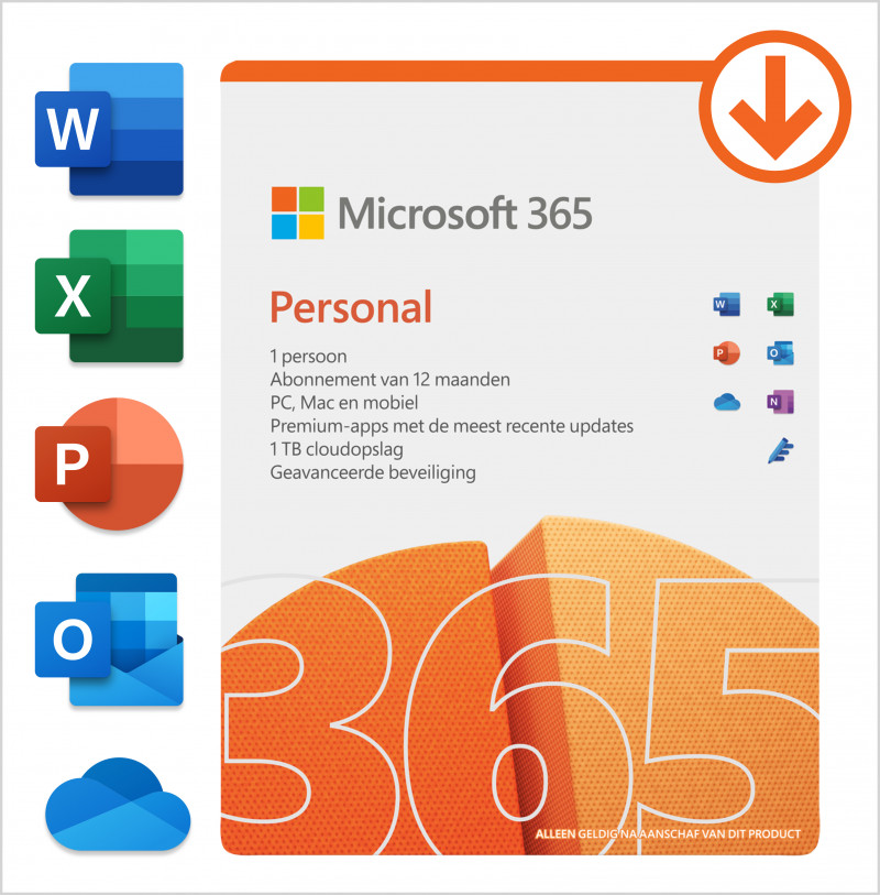 Vrijgevig Op de kop van Wat mensen betreft Microsoft Office 365 Personal | 1 Jaar | KaartDirect.nl