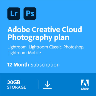 Adobe Creative Cloud Photography Plan 20GB | 1 Jaar | 1 Gebruiker | PC/MAC | Meertalig