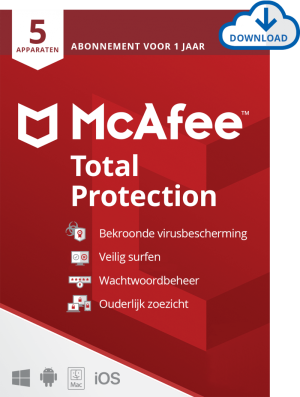 McAfee Total Protection | 5 apparaten | 1 jaar