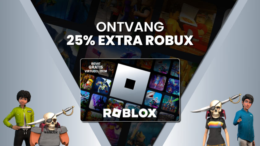 Koop een Roblox kaart en krijg 25% extra Robux